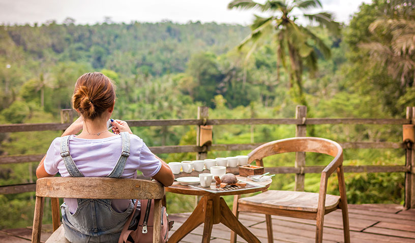 drinking tea in bali